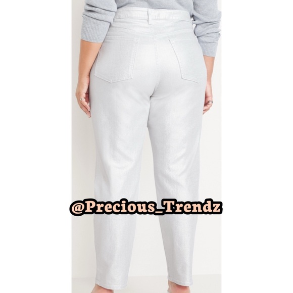 ☀️ Old Navy High-Waisted Silver Shine OG Loose Jeans Women’s Plus Size 18 - Picture 5 of 6